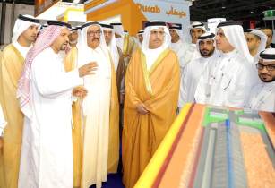 Ducab officials presenting their range of cables at Middle East Electricity 2015, in Dubai. (Image source: Ducab)
