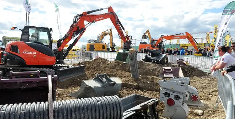 An overhead shot of the outside area of INTERMAT. 